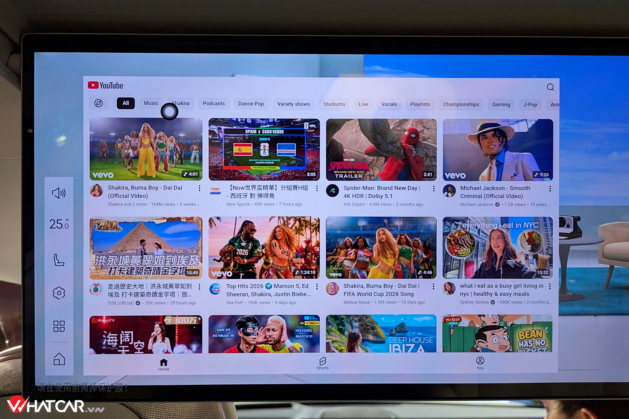 Ngoài điều khiển ghế ngồi, điều hòa hay âm thanh, hành khách còn có thể truy cập Internet trên màn hình. Tuy vậy, số lượng chức năng bị hạn chế rất nhiều so với xe ở đất nước tỷ dân.
