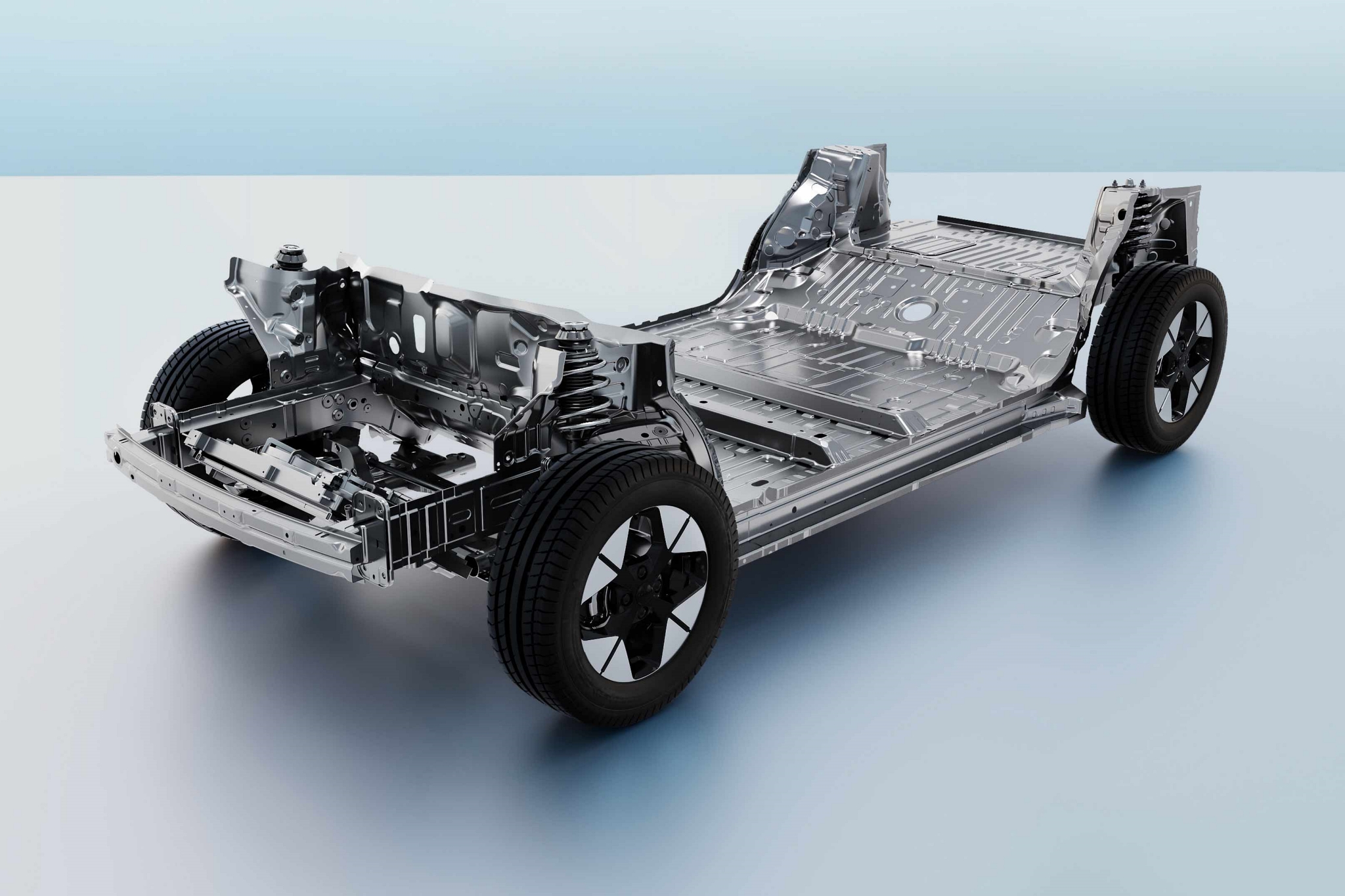 Hệ thống treo phía sau vẫn là liên kết đa điểm, phía trước dạng MacPherson (Ảnh: Geely).