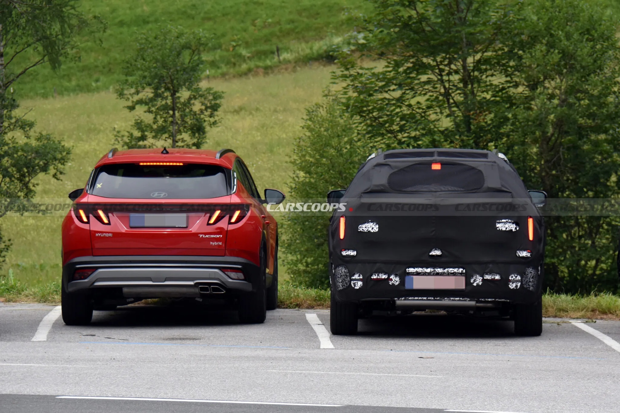 Hyundai Tucson thế hệ mới tiếp tục lộ diện khi chạy thử. Ảnh: Carscoops