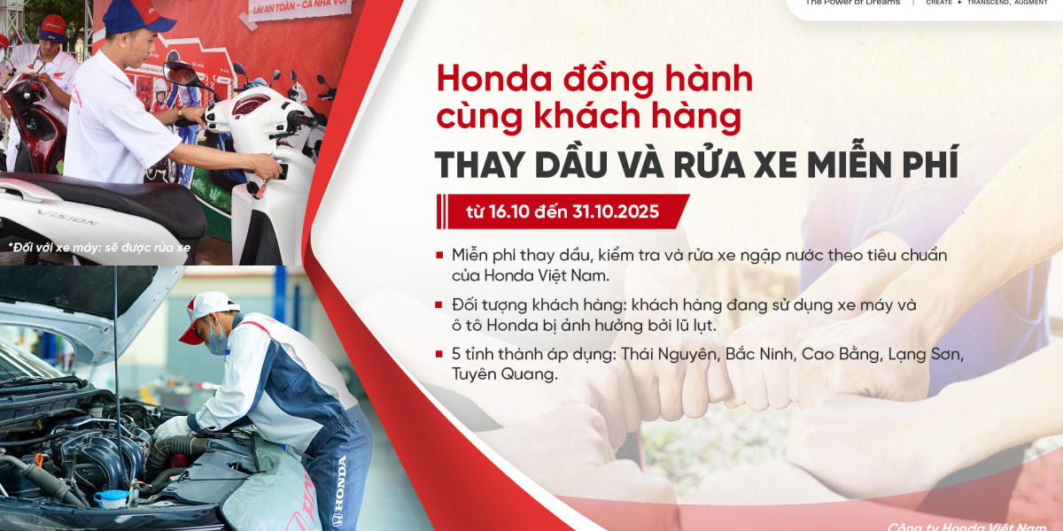 Honda kiểm tra xe, thay dầu miễn phí cho khách hàng miền Bắc bị ảnh hưởng bởi mưa lũ